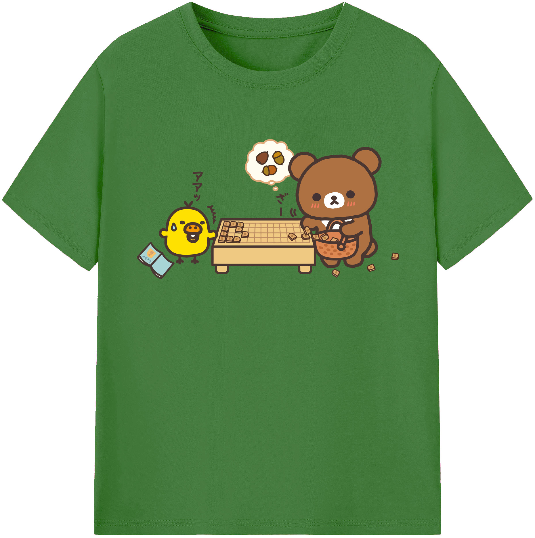 （画像用） リラックマ リラックマ キイロイトリ Rilakkuma Korilakkuma Kiiroitori レディースカジュアルプリントTシャツ（綿100％）